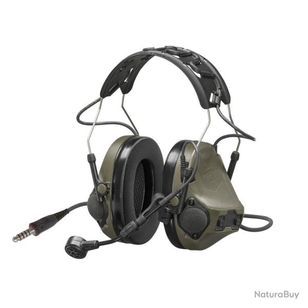 CASQUE PELTOR COMTAC VIII -  VERT - AVEC MICRO ET CABLE PELTOR (POUR PTT)