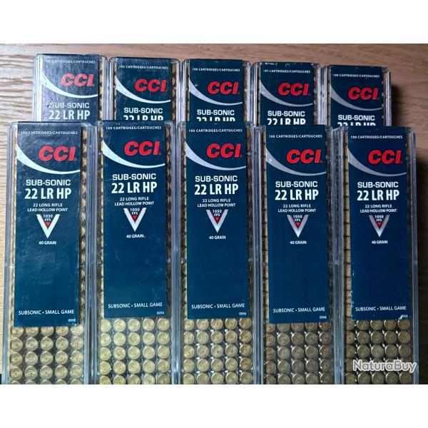 Lot de 1000 cartouches 22LR CCI Subsonic
