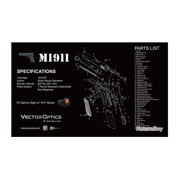 TAPIS DE TRAVAIL M1911