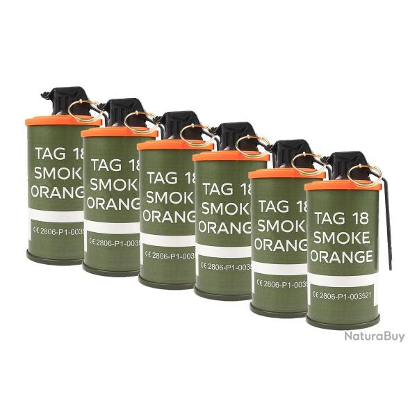 PACK 6 GRENADES TAG 18 FUMI ORANGES