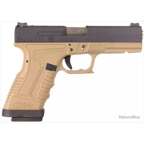PISTOLET 6MM GAZ GP1799 T6 BK/TAN/GD
