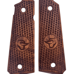 PLAQUETTES BOIS PT1911 NID D'ABEILLE LOGO TAURUS