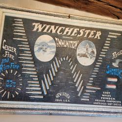 Panneau  publicitaire ,winchester Plastique  ann&eacute;e 1960 environ Cartouche