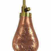 Ancienne Poire à Poudre En Peau Avec Bidon De Plomb – Objet De Collection Historique
