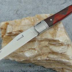 Couteau de poche laguiole pliant - manche bois de noyer & acajou - acier inox
