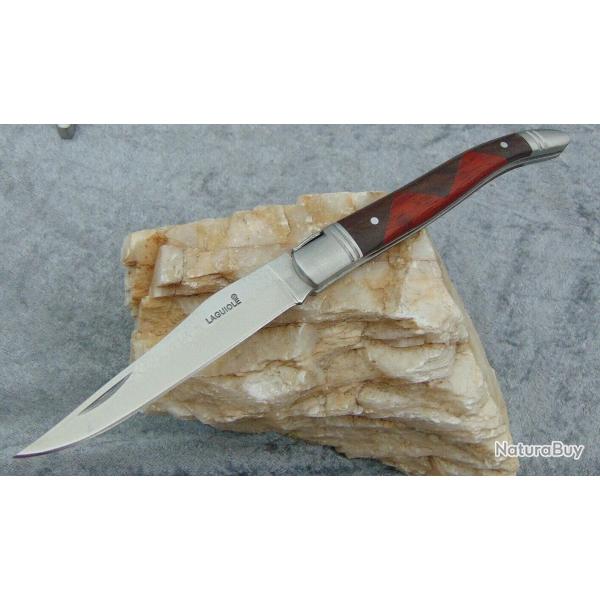 Couteau de poche laguiole pliant - manche bois de noyer & acajou - acier inox