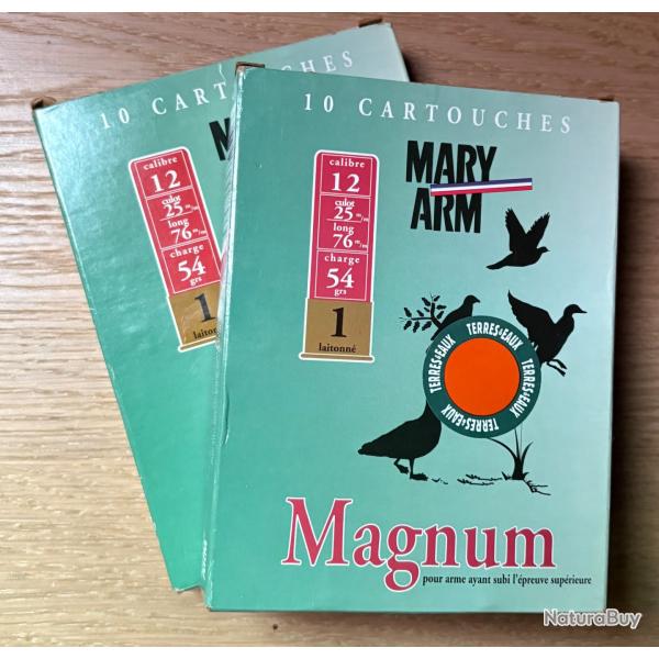 2 boites de 10 cartouches Mary Arm 12/76 magnum