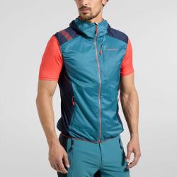 Gilet Across Lite M XL, Tomate cerise/Tropical Blue