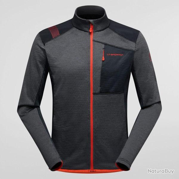 Veste True North M L, Carbone/Tomate cerise