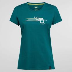 T-shirt &agrave; rayures en cube pour femme M, Pierre-Bleu