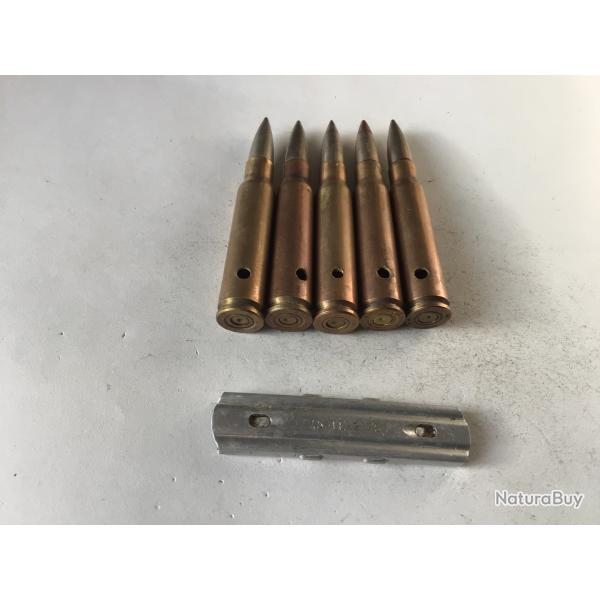 VENDU PAR LE-CUIRASSIER N� 19 CLIP DE 5  BALLES  DE CALIBRE 7,5 MM  NEUTRALISEES