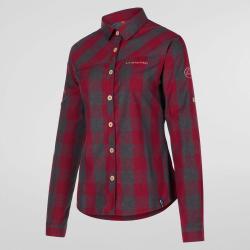 T-shirt Andes LS pour femme L, Carbone/Flamant