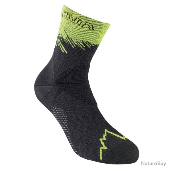 Chaussettes de course ultra M, Noir/Jaune