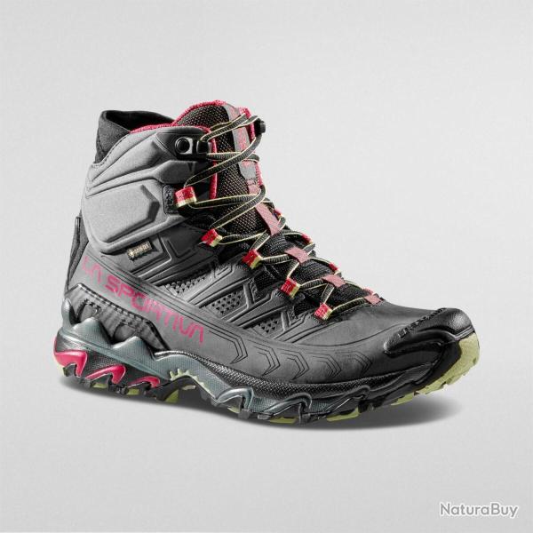 Ultra Raptor II Mid Leather Femme GTX 40.5, Charbon/Cerise