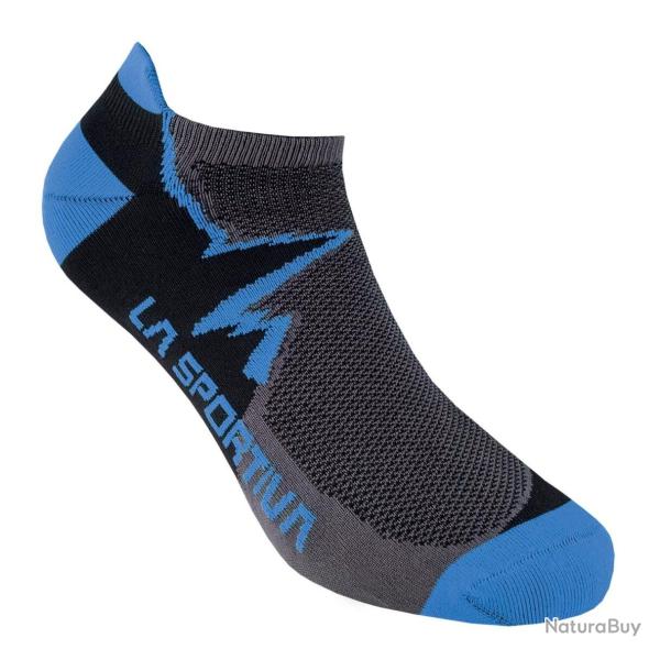Chaussettes d'escalade XL, Carbone/Bleu �lectrique