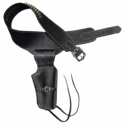 Ceinturon noir pour 1 ou 2 revolvers Western