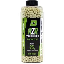 Billes Airsoft 6mm RZR 0.25g bouteilles 3500 bbs TRACER vertes