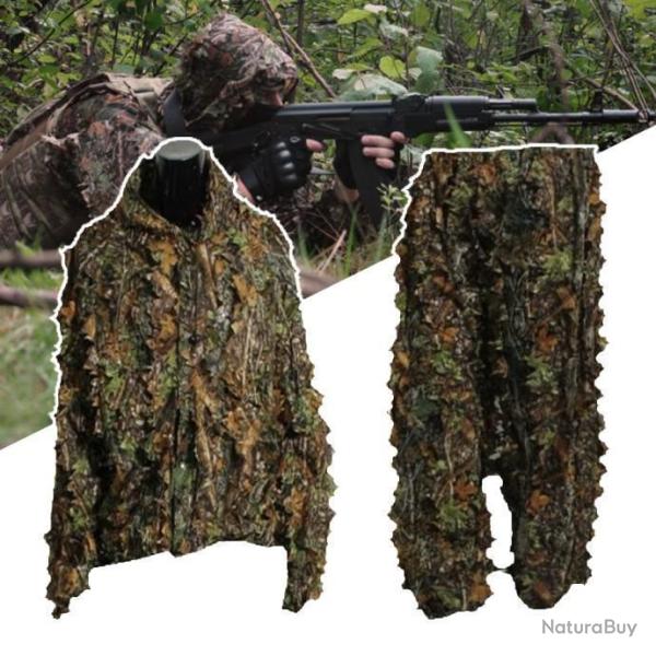 Tenue de Camouflage Compl�te avec Capuche - Approche / Aff�t Chasse - Airsoft LIVRAISON OFFERTE