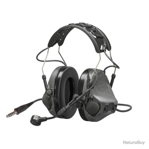 CASQUE PELTOR COMTAC VIII -  GRIS - AVEC MICRO ET CABLE PELTOR (POUR PTT)