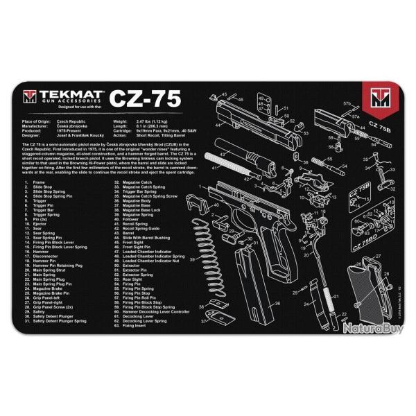 Tapis de d�montage Tekmat pour pistolet CZ-75