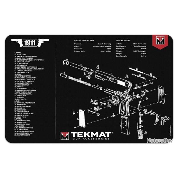 Tapis de d�montage Tekmat pour pistolet 1911