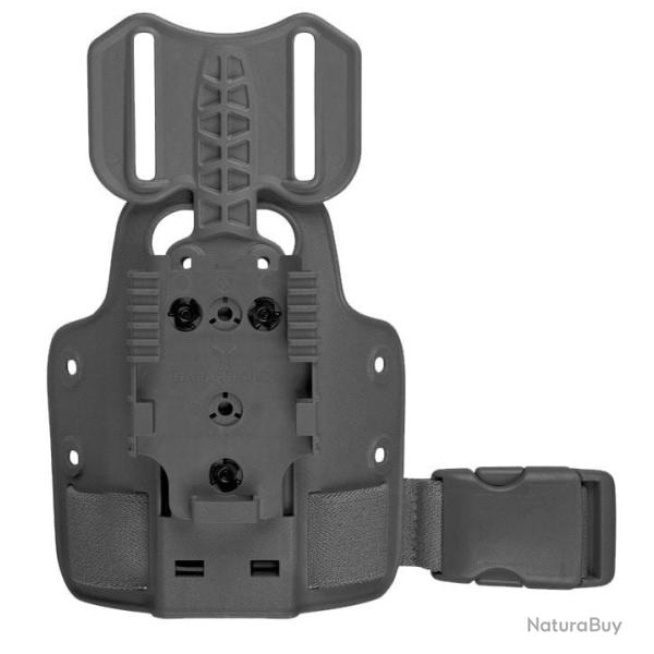 Plaque de cuisse Safariland - Simple strap - Avec passant ceinture et QLS 22 - Noir