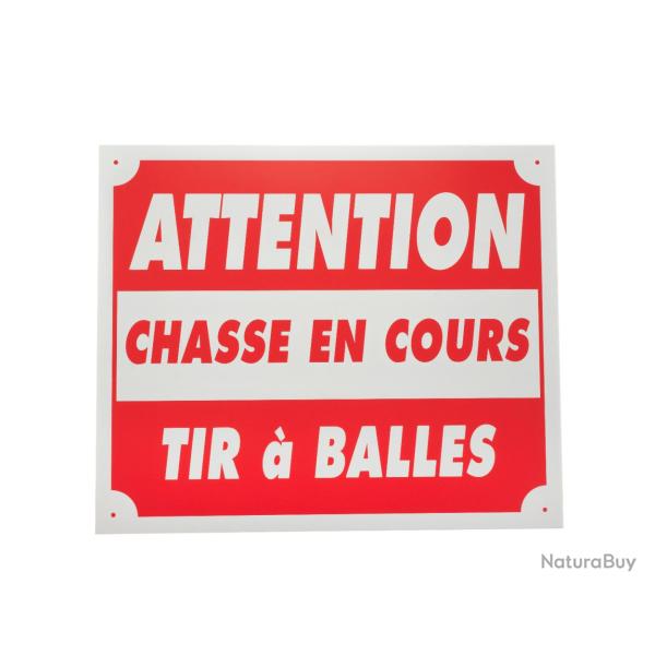 Panneaux attention chasse en cours tir � balles 25 x 30cm alu