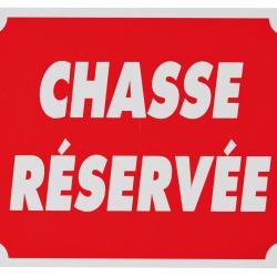 Panneau chasse r&eacute;serv&eacute; 25 x 30 cm en aluminium