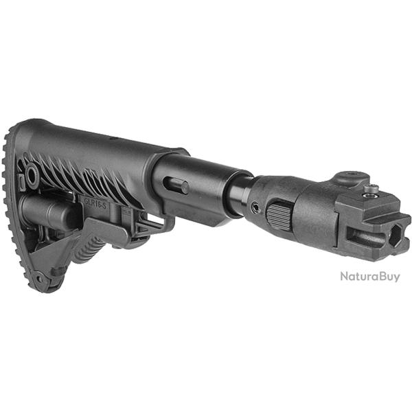 Crosse pliante type M4 pour akm 47 (joint polym�re) absorbeur de chocs - Noir