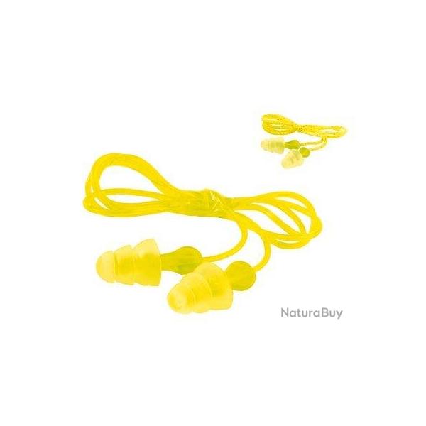 Bouchons d'oreilless r�utiliSables 3M� e-a-r� triflange avec cordelette vinyle