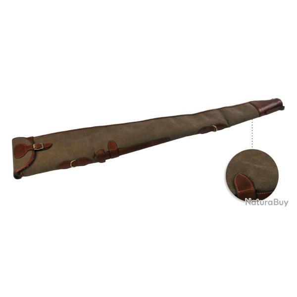 Etui Fusil toile Marron int�rieur imitation mouton ouVerture sur tout