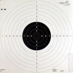 Cible gravolux c0010 - Pistolet 25/50 metres (n&deg;50) format 53x52cm - carton - par 100