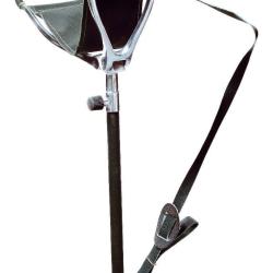 Canne-si&egrave;ge t&eacute;lescopique avec un TUbe gain&eacute; - avec Bretelle