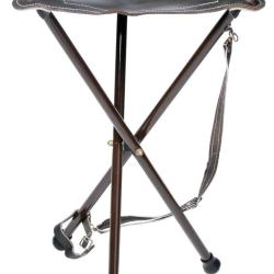 Tr&eacute;pied m&eacute;tal dessus croute Marron haut 65 cm