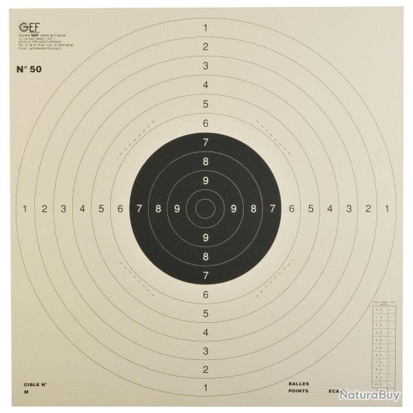 Cibles 53 x 53 les 100