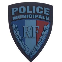 &Eacute;cusson gomme 3D sur velcro - Police Municipale RF - basse visibilit&eacute;