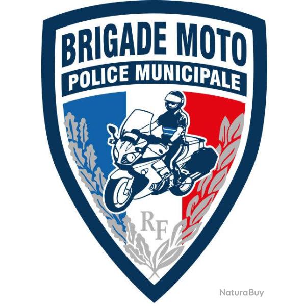 Ecusson plastifie relief brigade moto sur velcro