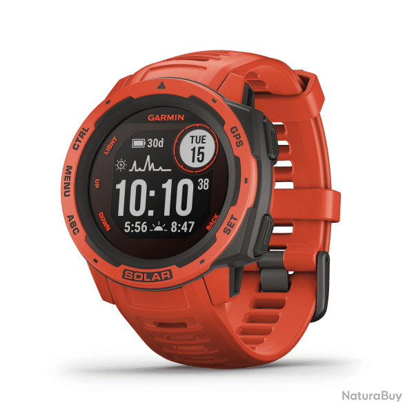 Montre gps multi-fonction Garmin instinct solar - Rouge