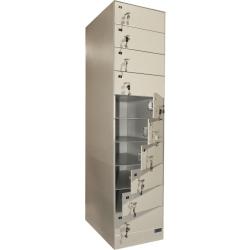 Armoire forte de s&eacute;curit&eacute; - 10 casiers - avec cl&eacute; passe-partout