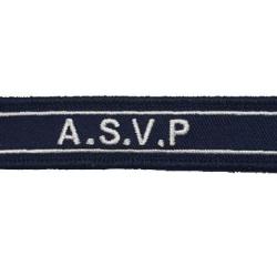 Barrette A.S.V.P brod&eacute;e sur velcro