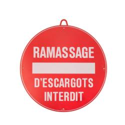 Ramassage d'escargot interdit diam 28 cm Rouge
