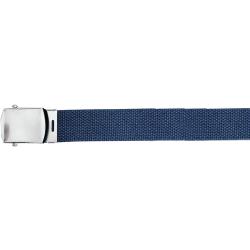 Ceinture tressee Bleue marine boucle argent 120 cm reglable