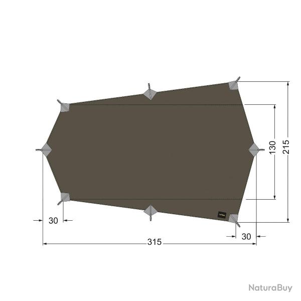 TARP WING 2LT - Toile Tatonka en polyamide/silicone - 315 x 215 cm - Vert SGO