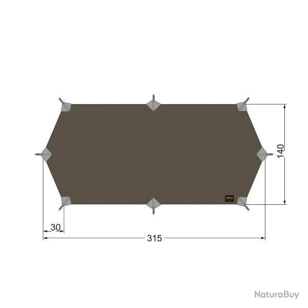 TARP WING 1LT - Toile Tatonka en polyamide/silicone - 315 x 140 cm - Vert SGO