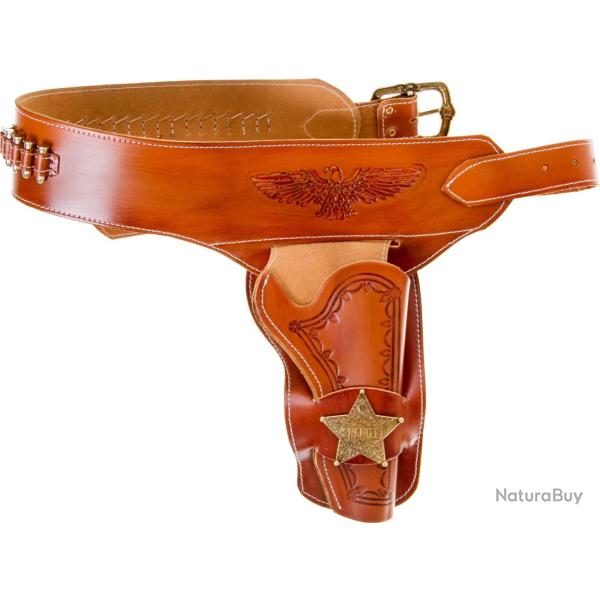 Ceinturon avec un holster sherif pour revolver Western