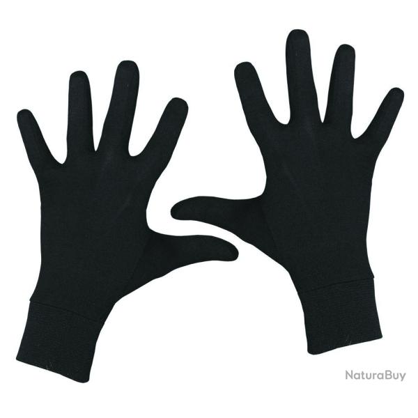 Paire de sous gant en soie - Noir 9