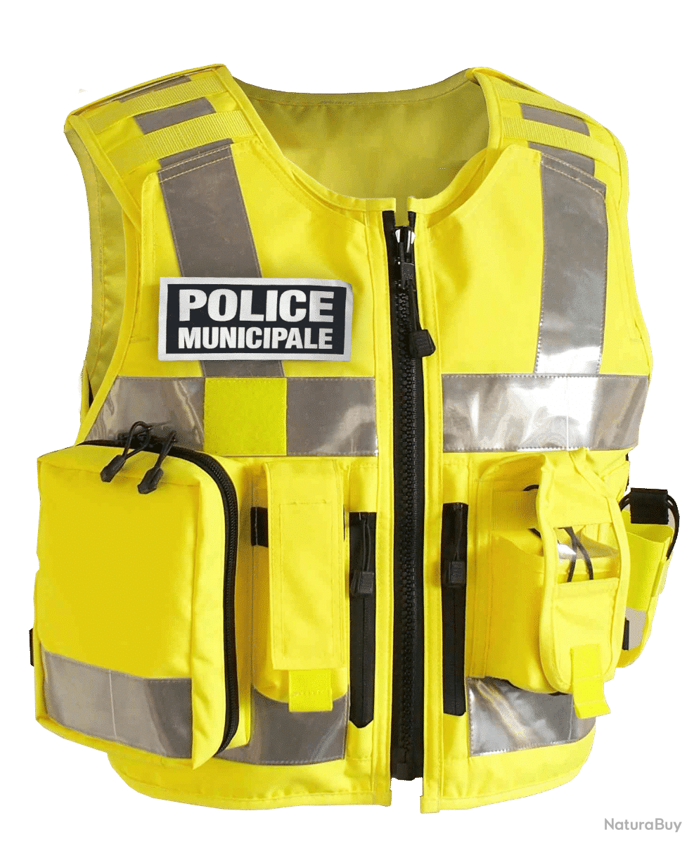 Gilet Haute Visibilité Ex-Police - Taille M - Veste Jaune De Récupération - Livraison Offerte
