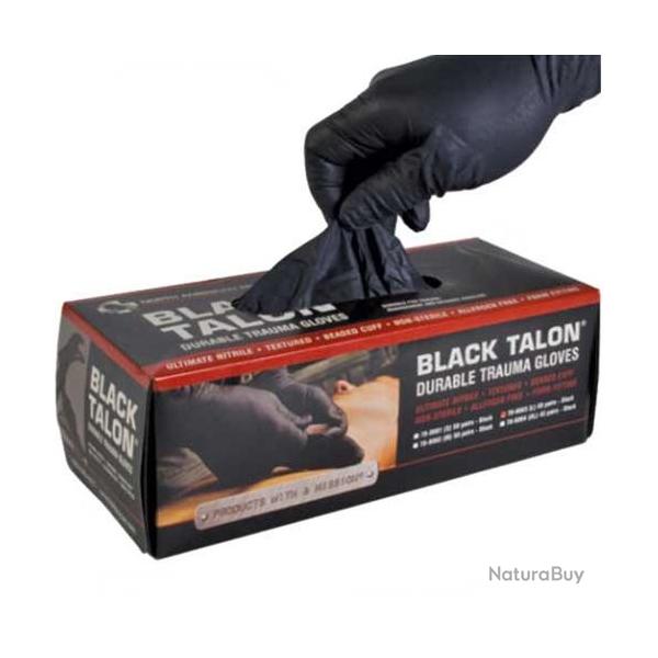 Gants nitrile Narescue - noirs - Boite de 100 S