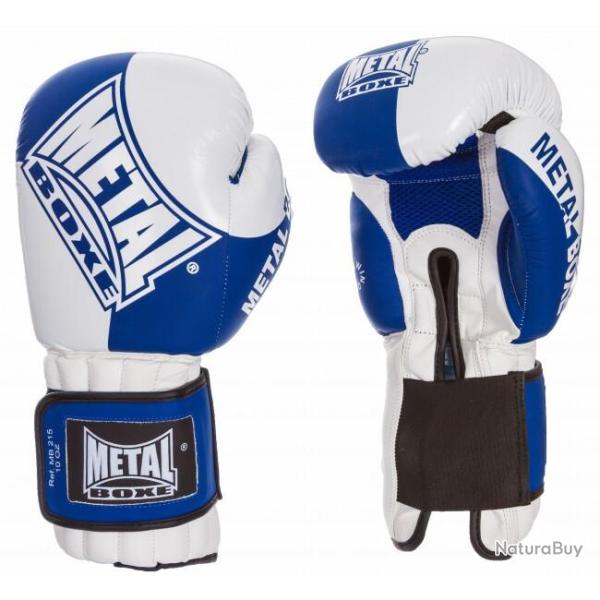 Gants officiel entrainement/competition Metal Boxe - Bleu 14oz