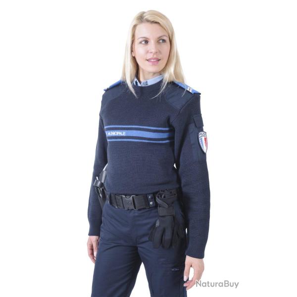 Pull col rond Police Municipale maille administrative lourde 4XL